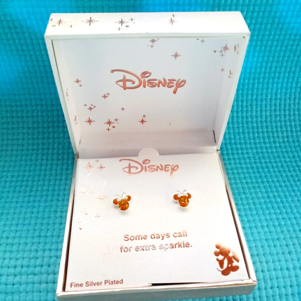 Disney Minnie mouse Fine Silver Plated Stud Earrings - Yellow